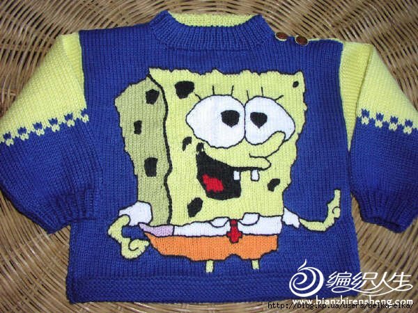 Жаккардовый узор Спанчбоб для детского пуловера (1)